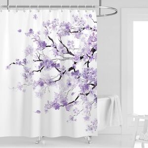 Amazon Floral Purple Sakura tree Shower Curtain (60w-72L)
